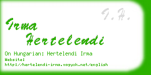irma hertelendi business card